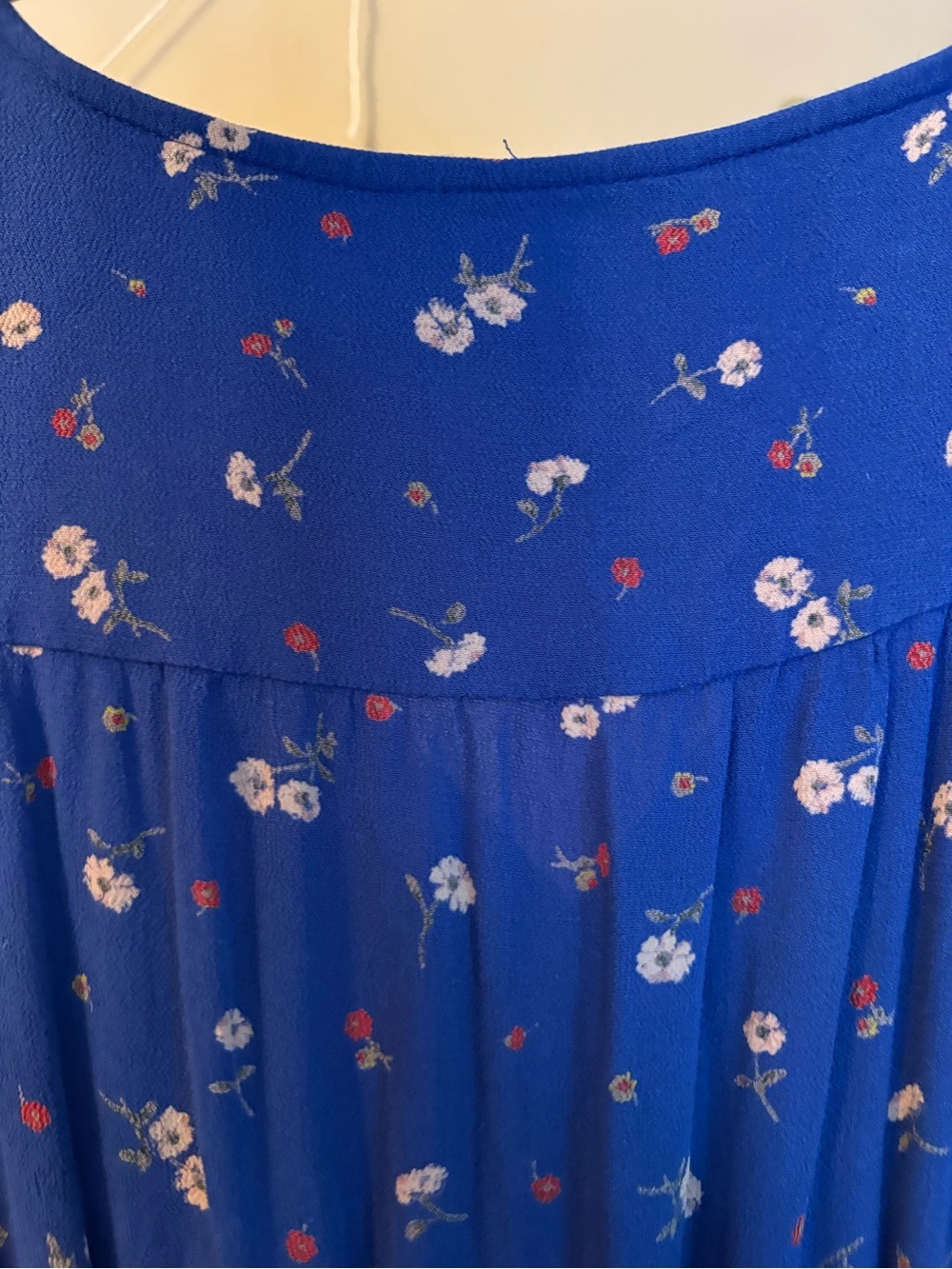 American Eagle Floral V-Neck Mini Dress - Royal Blue Ditsy Print - Picture 8 of 11